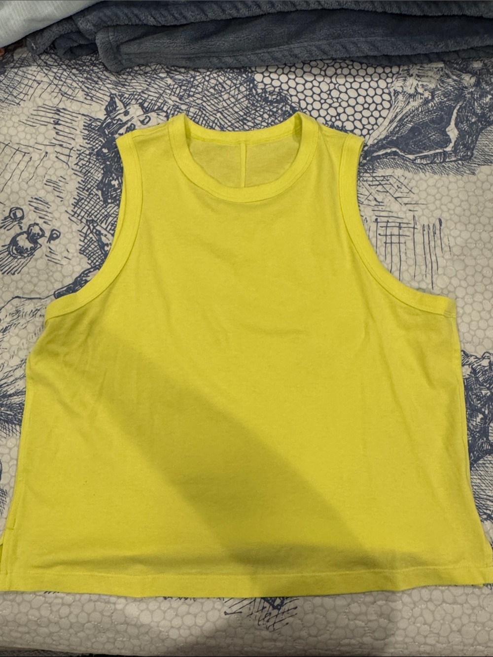 lululemon athletica Classic Fit Cotton Blend Pale Yellow Cropped Tank